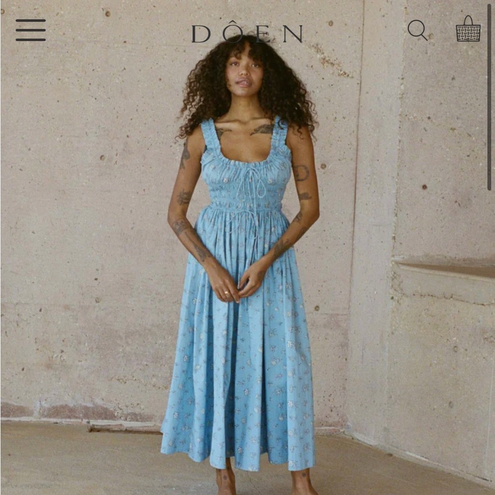 DOEN Emmaretta Dress in Sky Bouton de Rose - Size XS like new, worn once